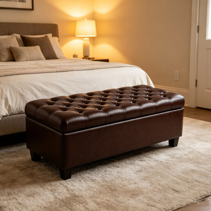 Banc de repose-pieds spacieux avec charnières de sécurité, idéal pour les espaces de vie, de salle à manger et d'entrée