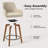 Advika 25" Swivel Upholstered Counter Stool with Solid Rubberwood Frame &  Full Back Arms-1085620291