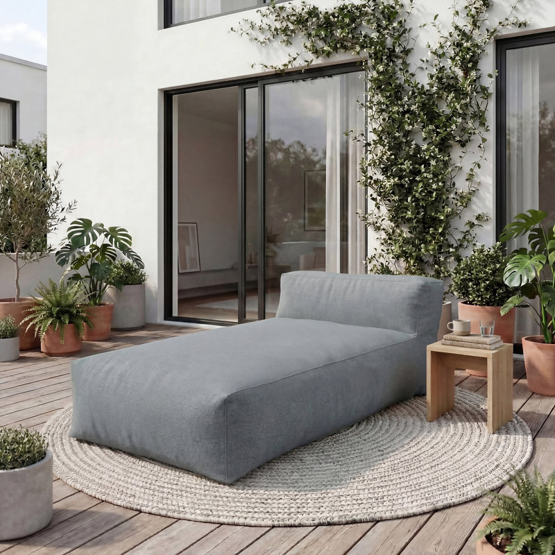 Méridienne de jardin pour l'extérieur, Gris foncé