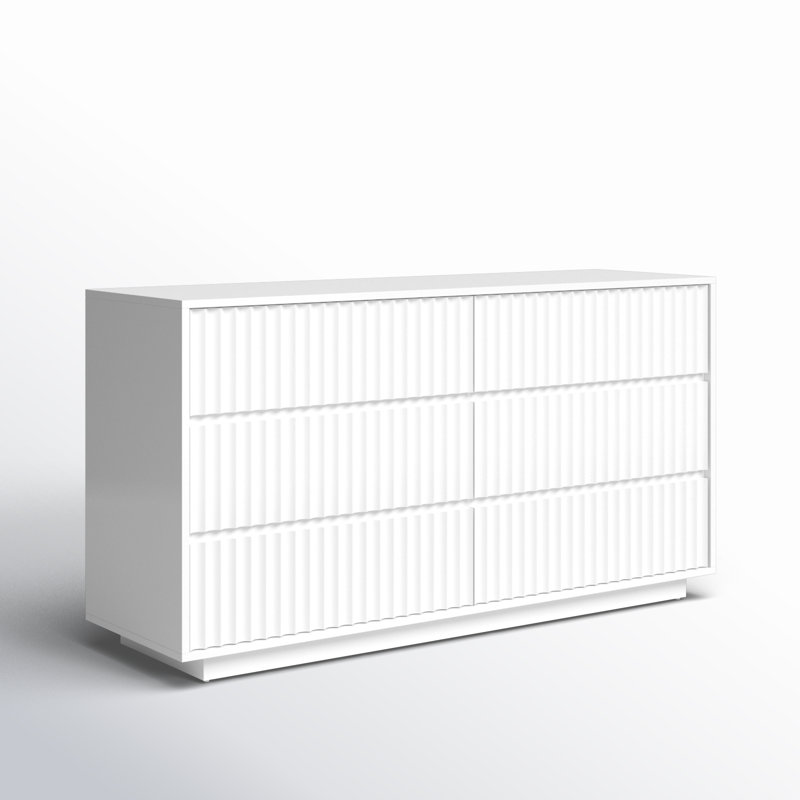 Commode 6 tiroirs Paloma, Blanc