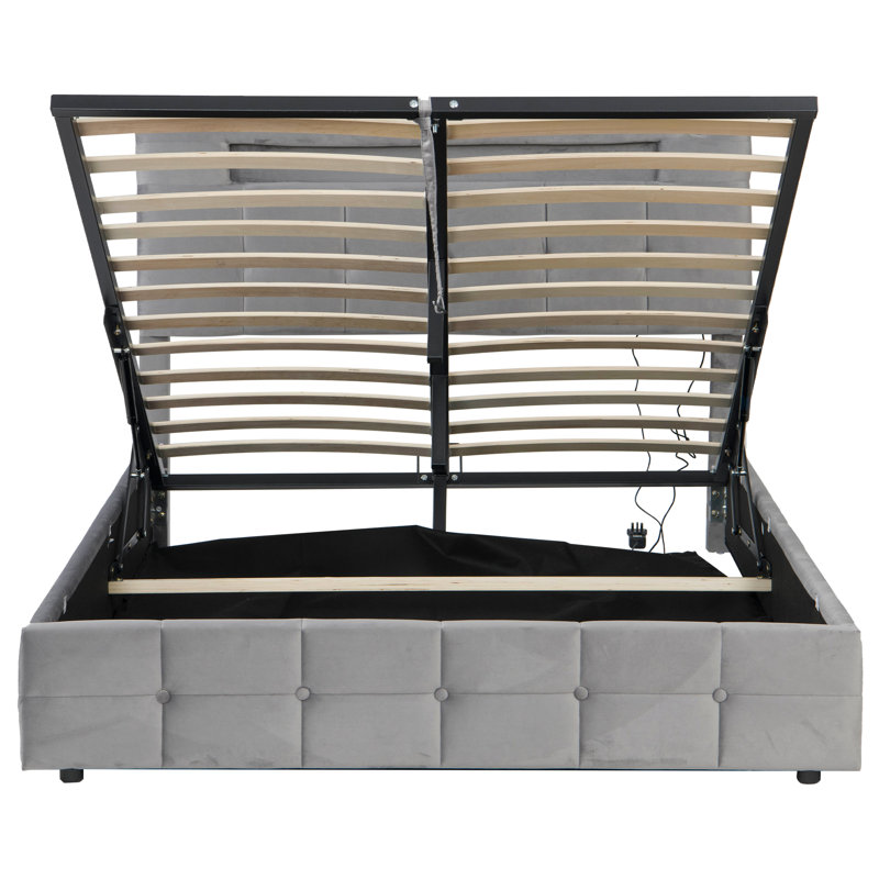 Dekari Upholstered Ottoman Storage Bed, Grey