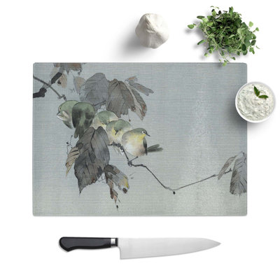 Tempered Glass Birds on a Branch Chopping Board