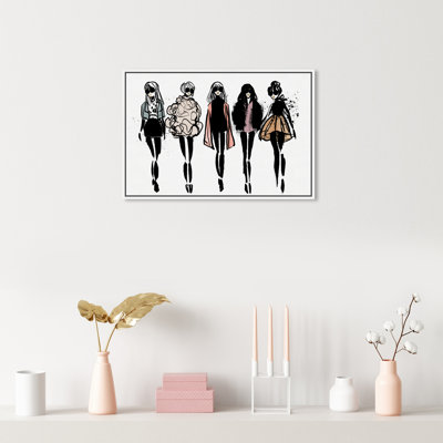 «Fashion and Glam Girl Line up Neutral Runway», reproduction d'art