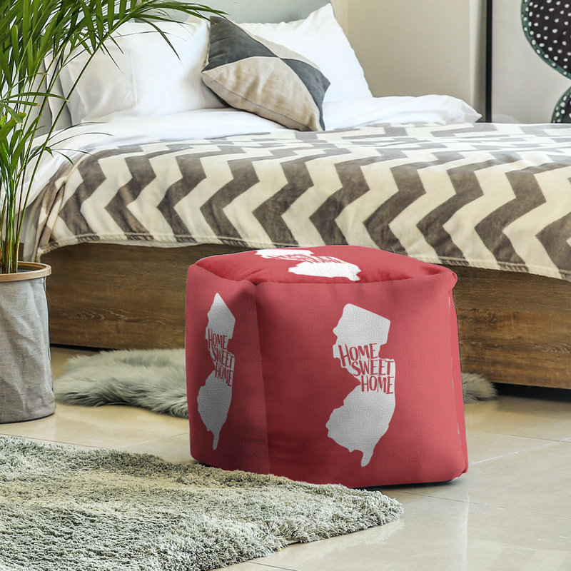 Repose-pieds cube new jersey home, Rouge