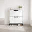 Shoe Cabinet With 2 Flip-Down Drawers – Freestanding Adjustable Narrow Shoe Rack With Metal Legs-1909750985