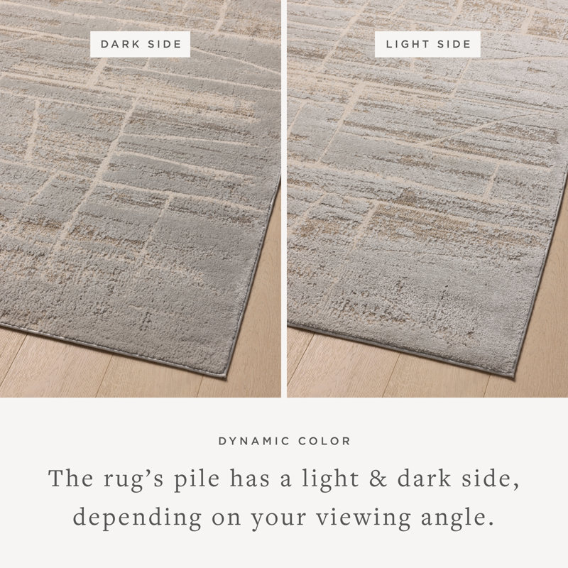 Amber Lewis Natural and Mist Abstract Rectangular Area Rug