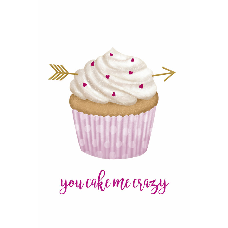 Valentine's Cupcake I by Victoria Borges - Graphic Art Print, 91 cm H x 61 cm W, Wrapped Canvas