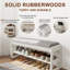 Banc à chaussures de rangement en bois massif avec options de coussins en cuir et lin-772464273-772464277-780432153