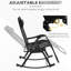 Chaises longues berçantes 2 pièces, inclinable zéro gravité avec oreiller, porte-gobelet et téléphone, structure en acier noir et solide, idéale pour les chaises longues à l'extérieur, support inclinable pliable. Noir