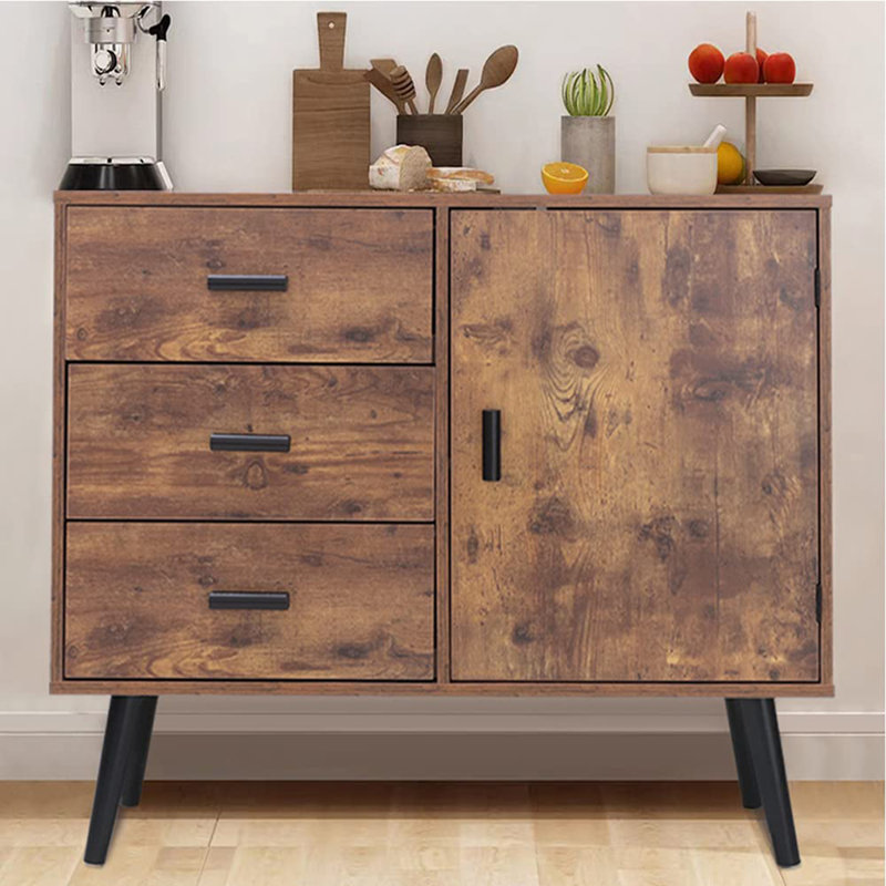 Greicy Freestanding Bathroom Cabinet, Brown