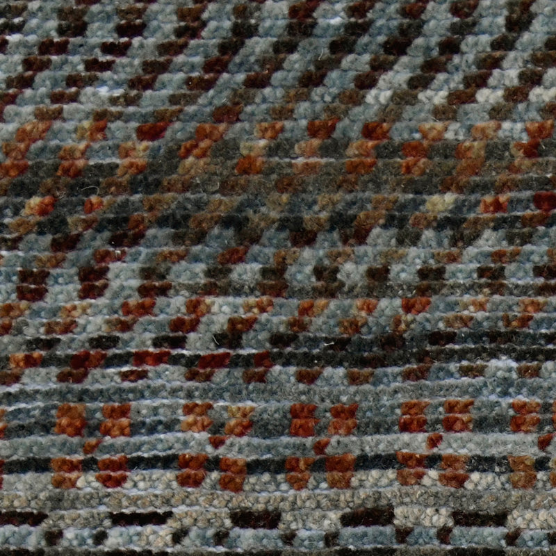 Tapis noir / rouge en laine noué à la main Abstract, Rectangle 2 pi x 3 pi