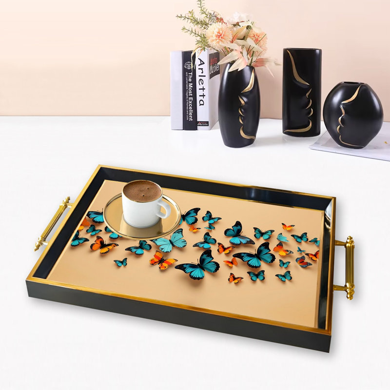 Élégant plateau en verre de 19,7 po x 11,4 po x 1,4 po | Fabrication 100% verre durable | Facile à nettoyer avec un chiffon humide | Idéal pour le service, la présentation décorative et l'organisation | Ajout élégant à la décoration intérieure