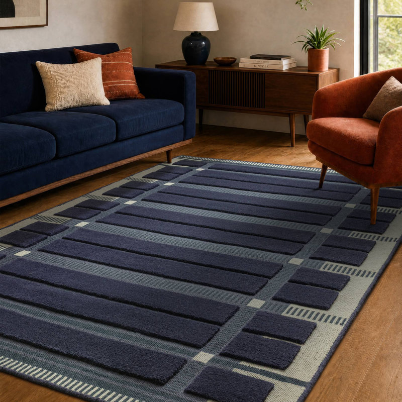 Cati Rectangle Wool Hand Tufted Dhurrie, Rectangle 120 x 170cm