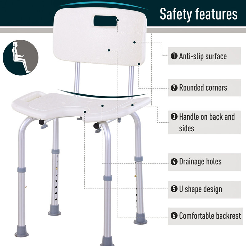 Aluminium-Alloy Mobility Aid Adjustable Shower Stool
