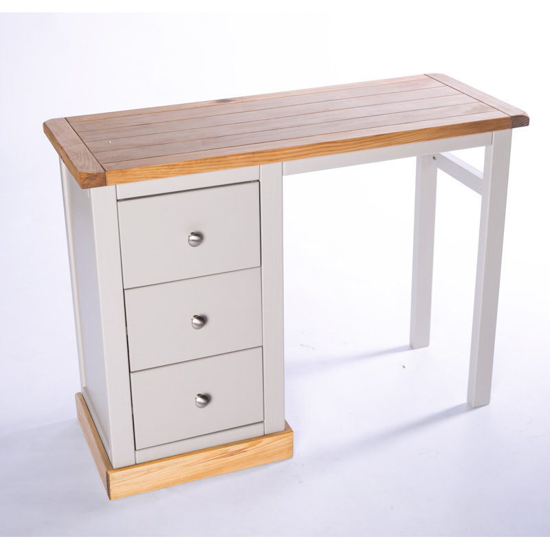 Englehart Writing Desk, Grey/Wood, Chrome