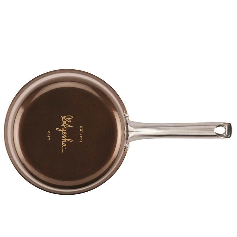 Brown Sugar Aluminum Nonstick Saucier with Enamel Coating, 3-Quart