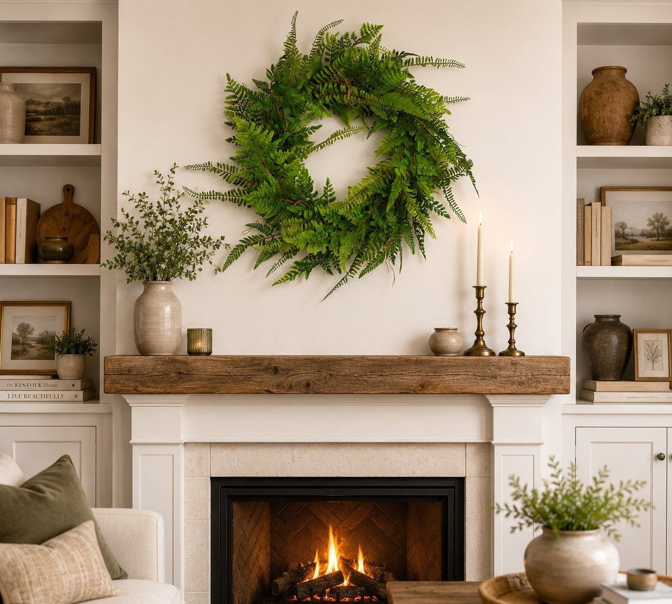 24" Handcrafted Fern No Holiday Wreath