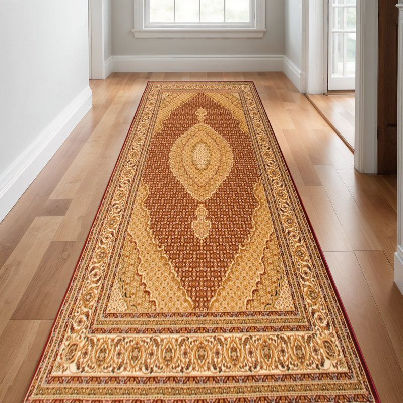 Tapis rouge et beige marocain 16 '