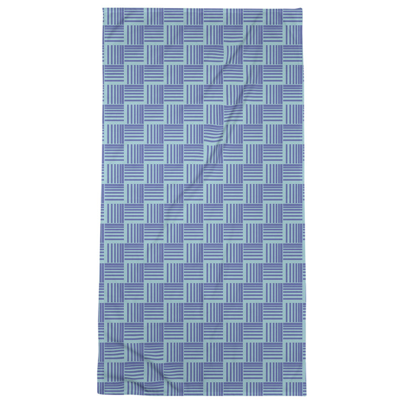 Serviette de bain à rayures Baskettressée classique, Violet / bleu