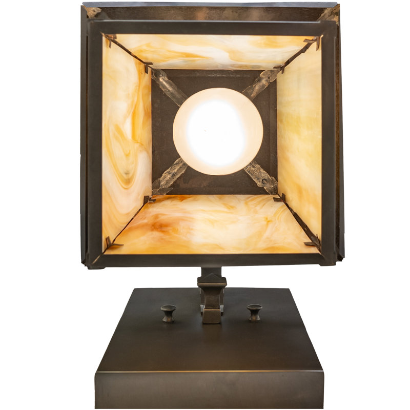 1 - Light Armed Sconce, 11" H x 8" W x 11" D, Beige, Craftsman Brown