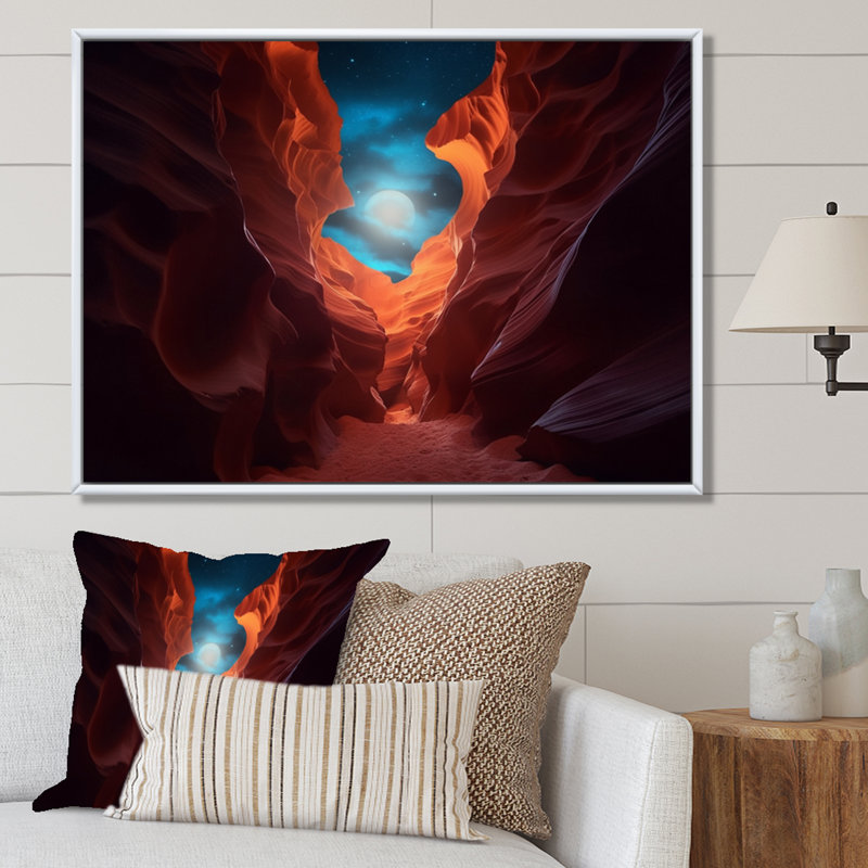 Magical Lower Canyon I sur impression sur toile, Cadre flottant blanc, 34" H x 44" W