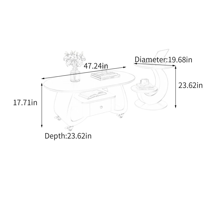 Fralick, 17.71" H x 47.24" L x 23.62" W, Noir