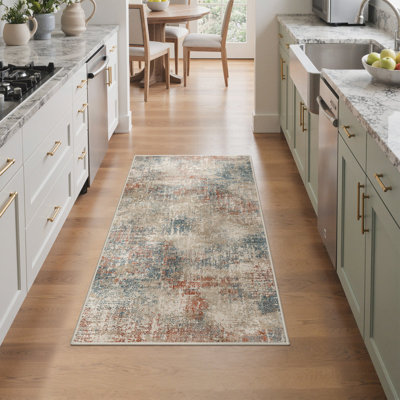 Abstract Machine Printed Area Rug