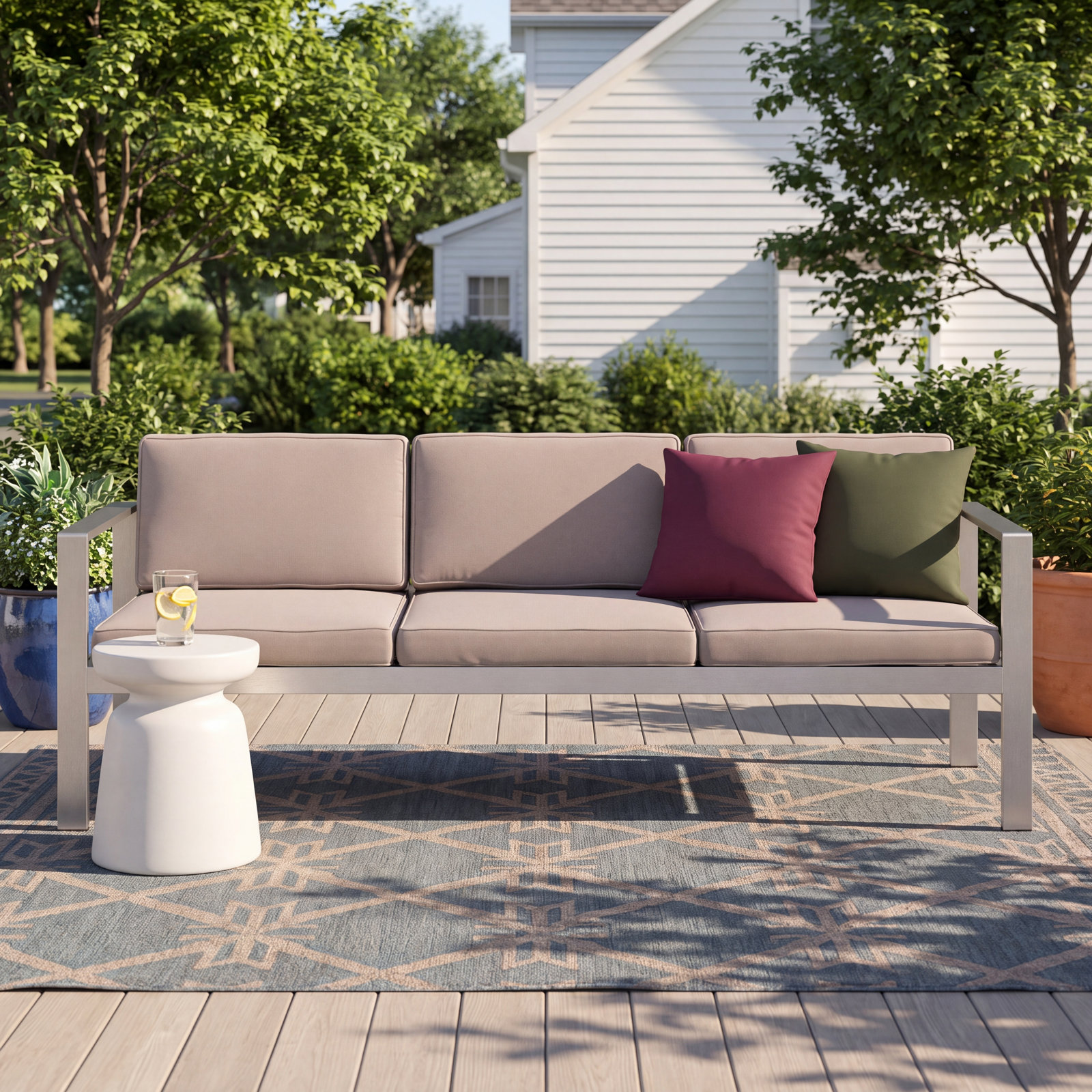 Karen 79" Patio Sofa, Gray