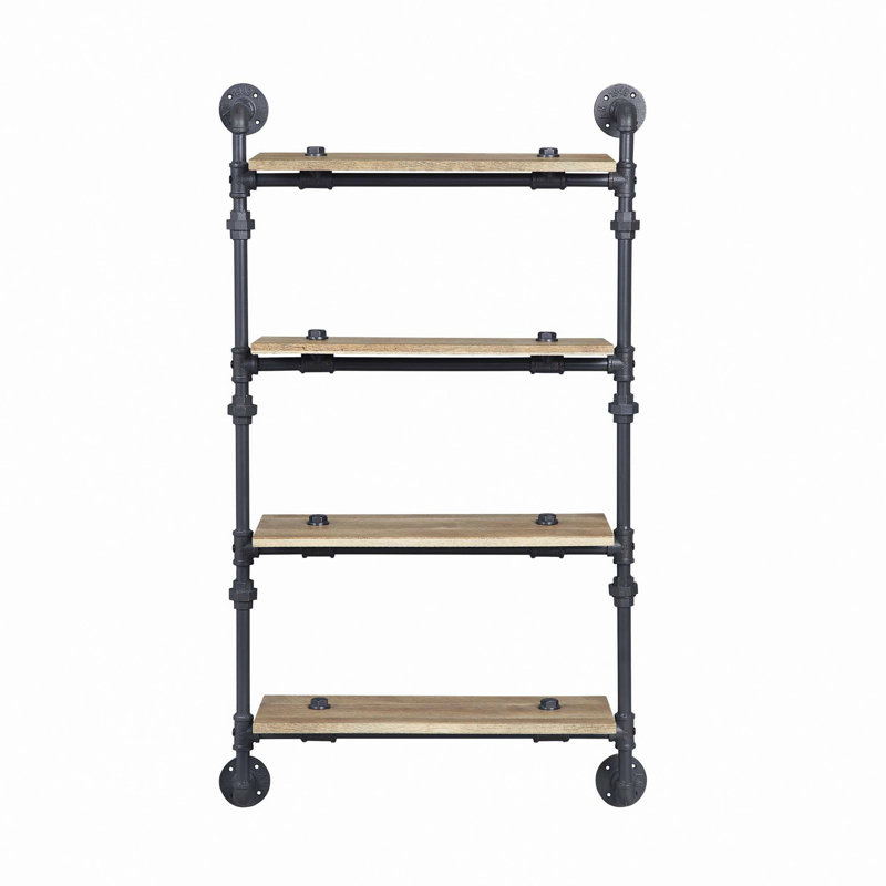 Tablette murale chêne et sable noir, H 47,01 po x l 28,01 po x P 9,01 po