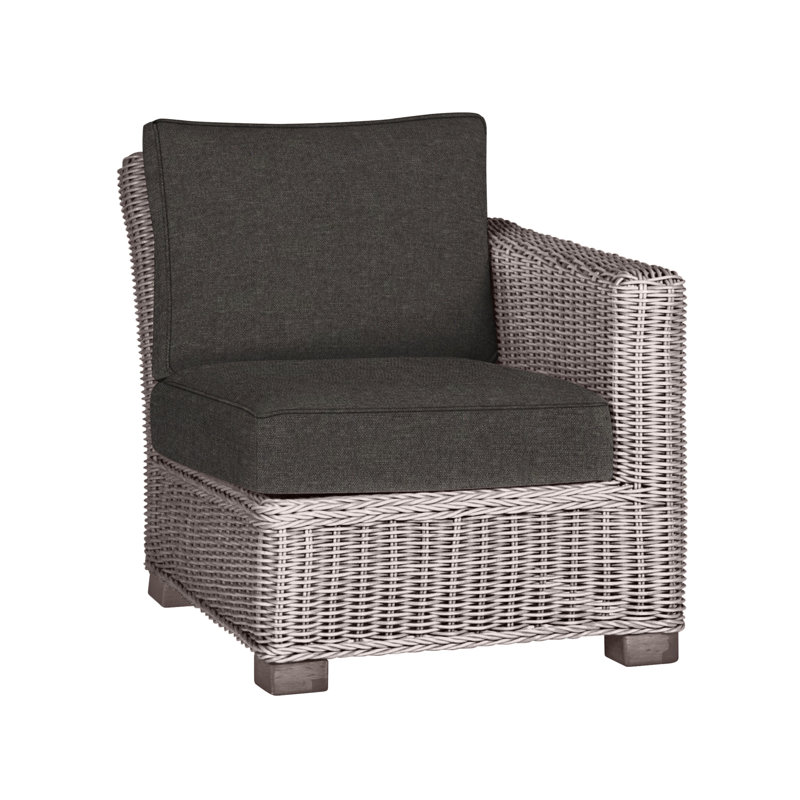 Rustic Patio Lounge Chair with Cushions, Welt, Oyster, Verona Fossil