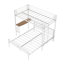 Structure de lit superposé simple au dessus d'un lit double en métal robuste avec échelle pratique et tablette de rangement, solution moderne pour économiser de l'espace pour les enfants et les adultes, assemblage facile, finition blanche, taille simple / double