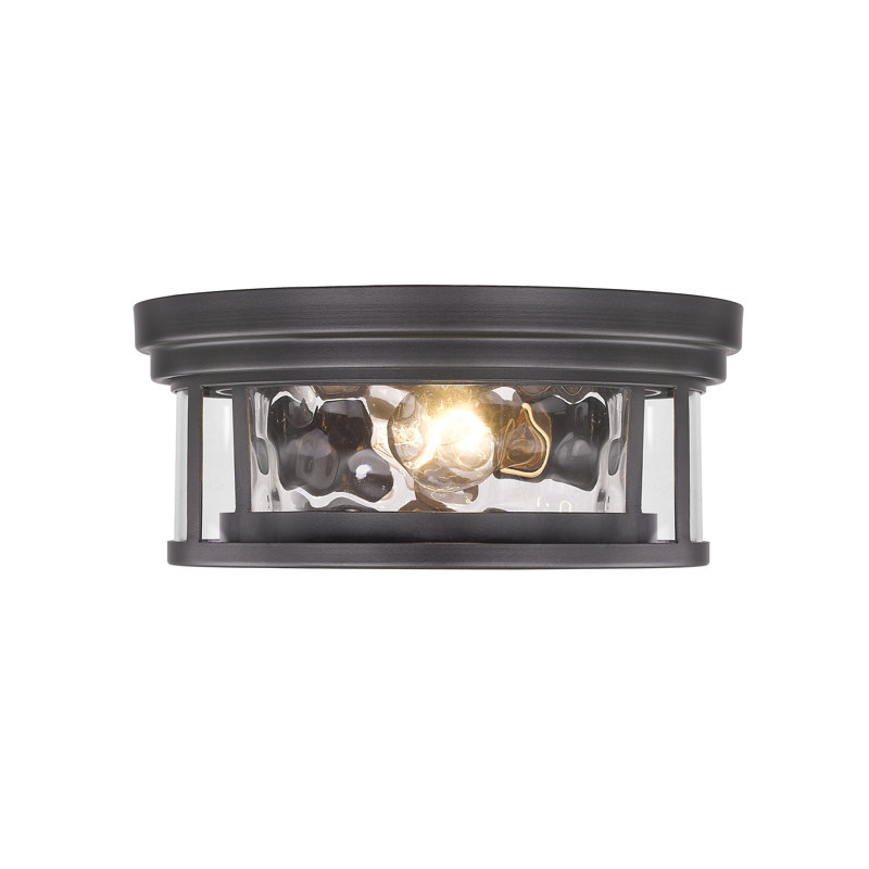 Plafonnier encastré simple à 2 lumières de 12 po Masuda, Bronze
