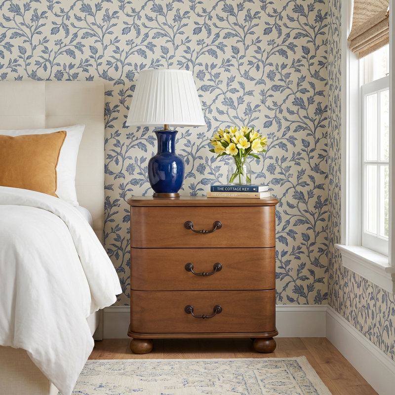 Jessy Wood Bun Foot Nightstand