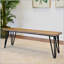 Aryven Industrial Wood Dining Bench, Rustic Dark Pine Finish