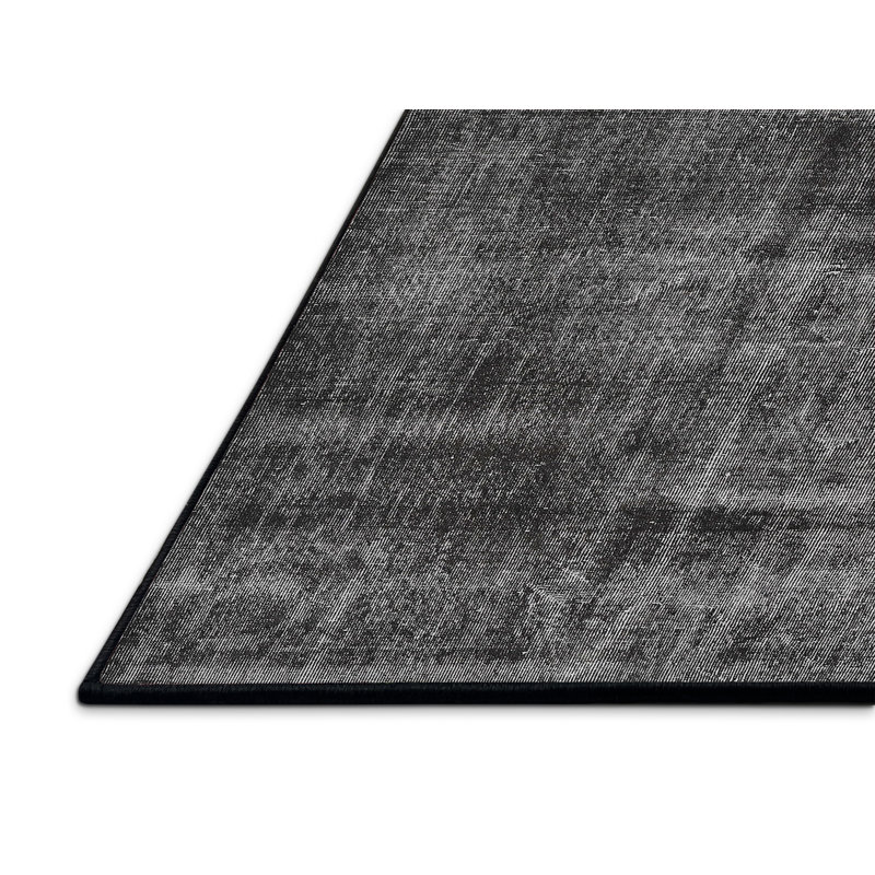 Tapis gris foncé abstrait en laine, Rectangle 5 pi x 7 pi