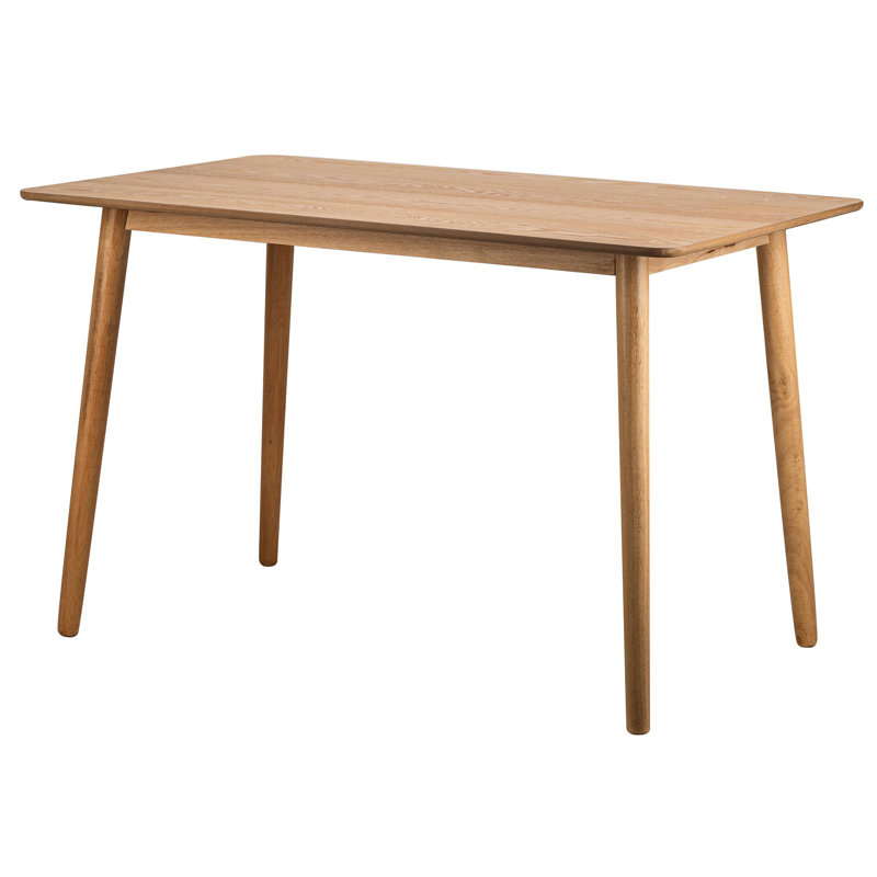 Cronk 4-Person Rectangular Pine Wood Dining Table, Brown