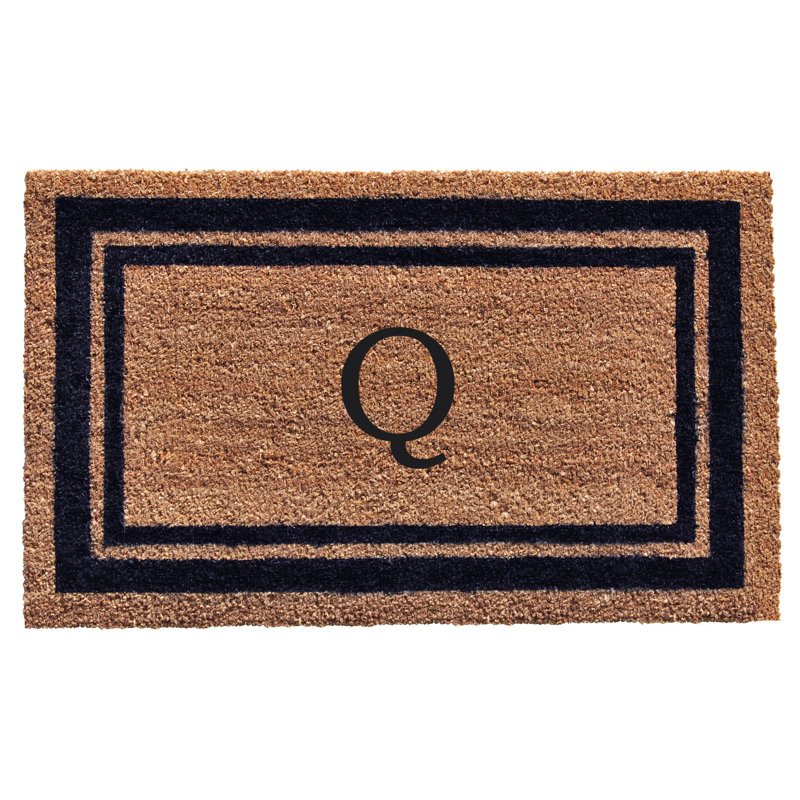 Tapis d'entrée antidérapant Stortz, Bleu foncé / brun clair, Q, Rectangle 1 pi 6 po x 2 pi 6 po