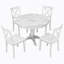 Ensemble 5 pièces de table de salle à manger et chaises, table de cuisine en bois massif avec 4 chaises-347806107-347806106