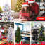 Arbre de Noël 48 pouces avec 100 lumières à DEL colorées, 396 pointes, baies rouges, pin et pot à paillettes stable