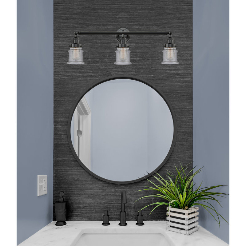Éclairage pour meuble-lavabo à 3 lumières à intensité variable Alvi, Grainé, Bronze huilé