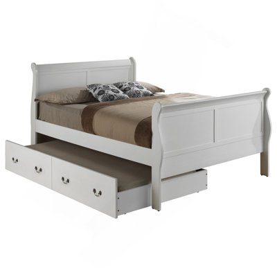 Charmant lit gigogne double en blanc classique