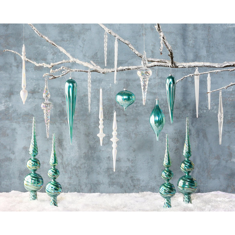 Northern Lights Glass Other Finial Ornament, 9" H x 2.75" W x 2.75" D