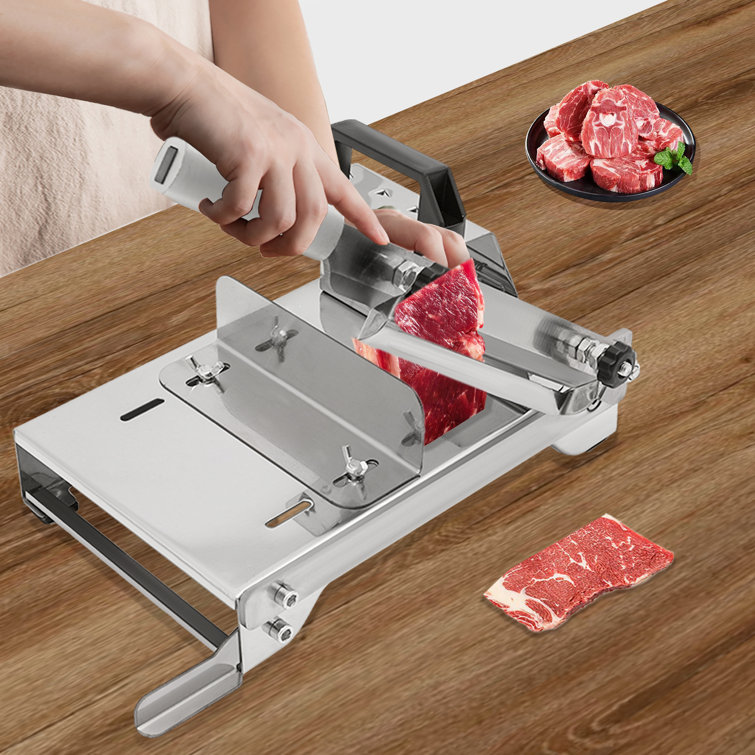 Manual Meat Slicer for Home, Meat Cutter Machine Stainless Steel Adjustable  Thickness, Food Slicer Machine with Handle, Suitable for Meat Ribs