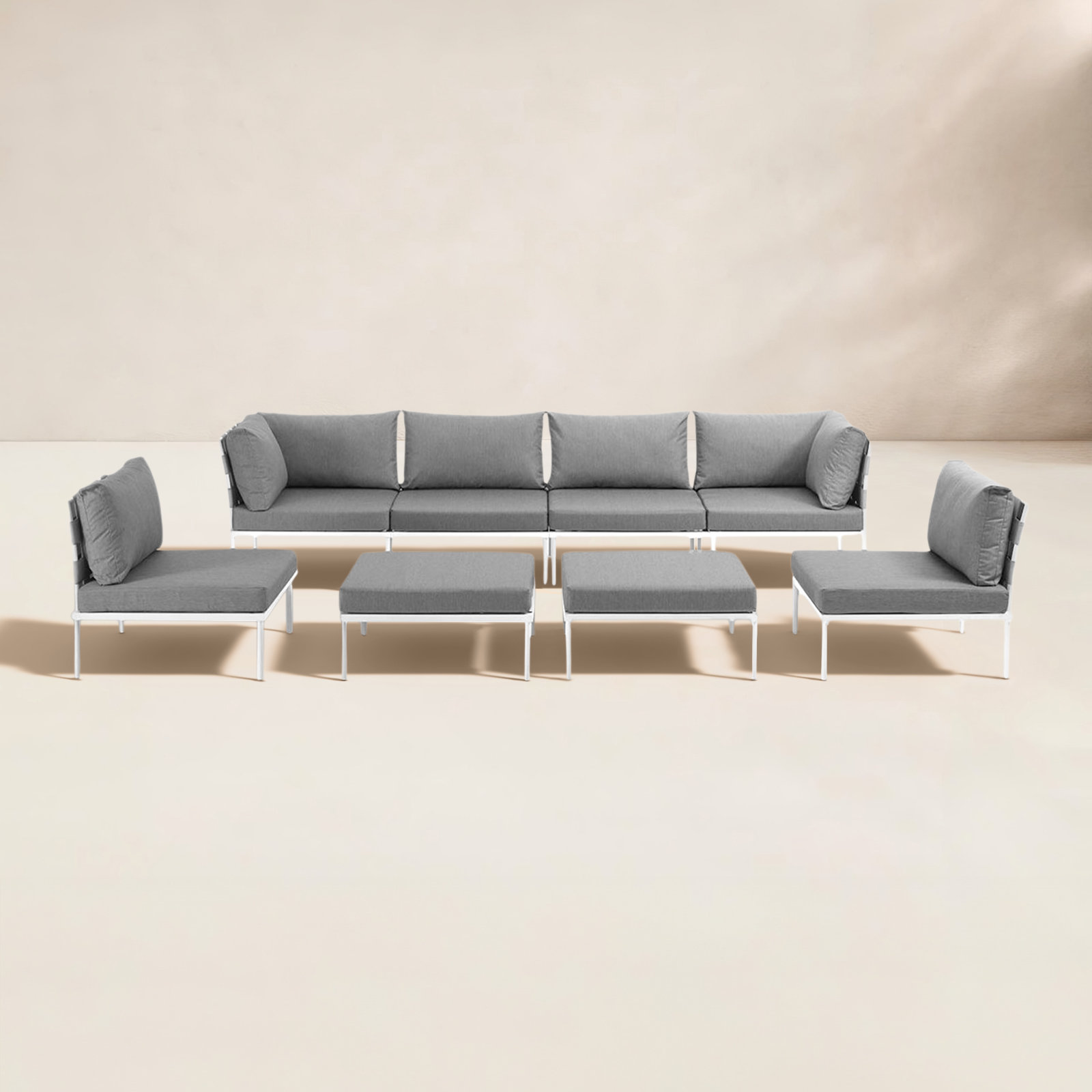Harmony 198" Patio Sectional, Gray