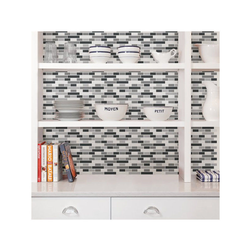 25.4cm W x 25.4cm L Vinyl Peel and Stick Mosaic Tile