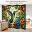 Cloison pliante à 4 panneaux séparateurs de colibris fleurs sur toile séparateur mural de protection autoportant-134580159-134580158