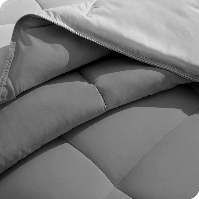 Twin XL Gray Microfiber Reversible Comforter Duvet Insert