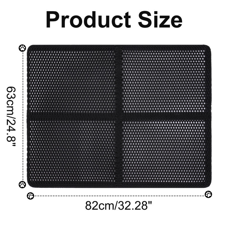 Tapis de litière imperméable à l'épreuve de l'urine pour chat 2 couches (32 po x 25 po)