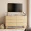 Commode pour chambre à coucher, commode 6 tiroirs avec poignées dorées, commodes modernes en bois et commodes-1348667371