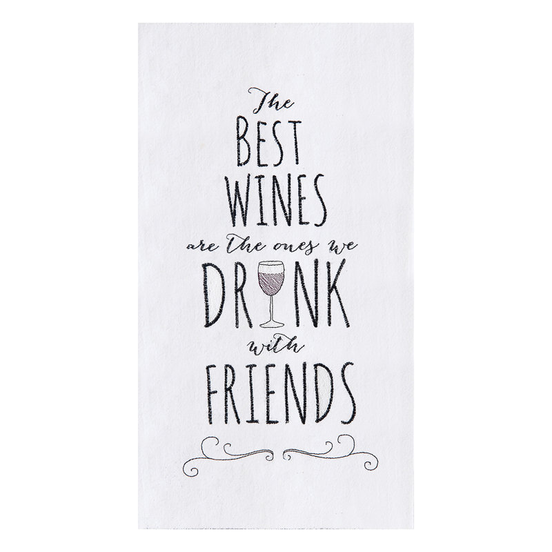 Les meilleurs vins sont ceux que vous buvez avec les meilleurs serviettes de cuisine en coton Flack Sack